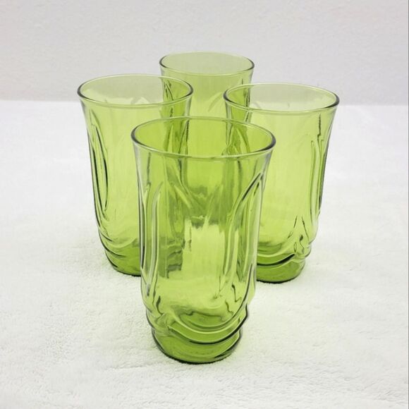 Anchor Hocking Avocado Glass Cups (4) - Picture 1 of 4